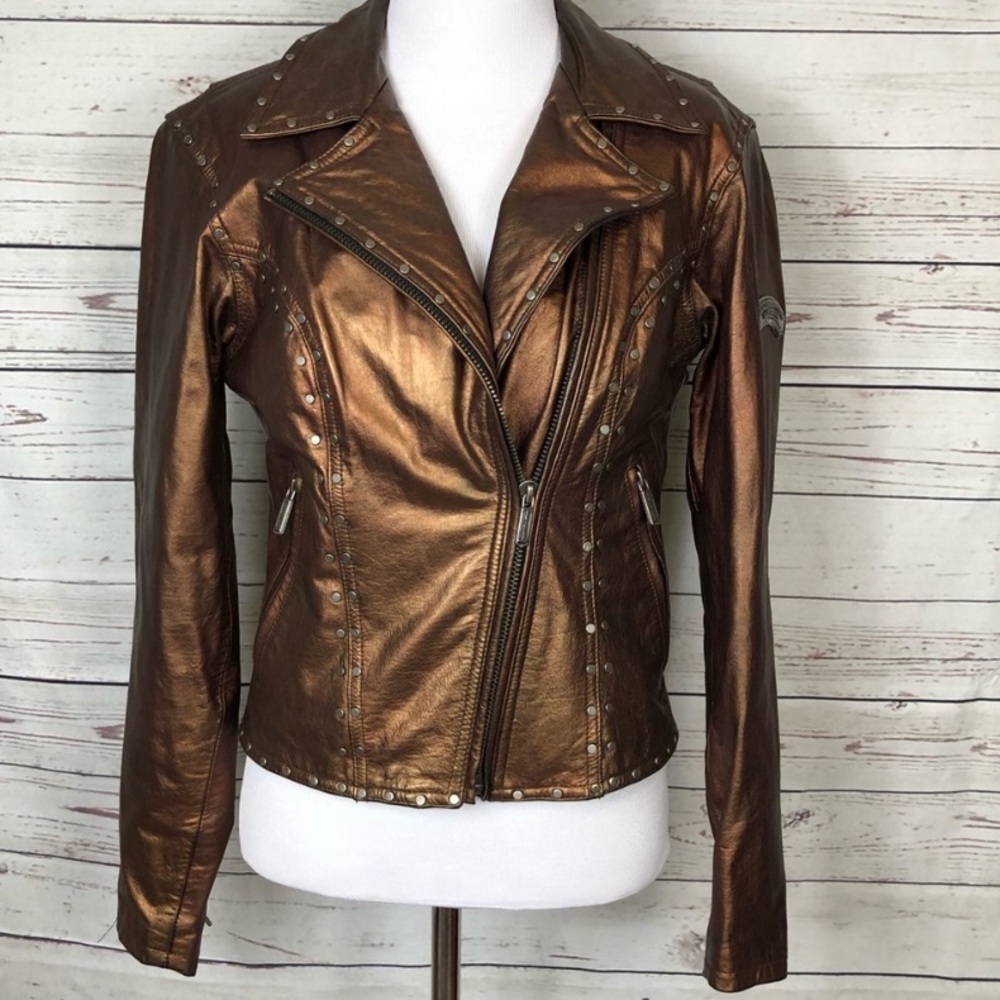 Harley Davidson Sexy Vixen Copper Leather Jacket - Picture 1 of 8